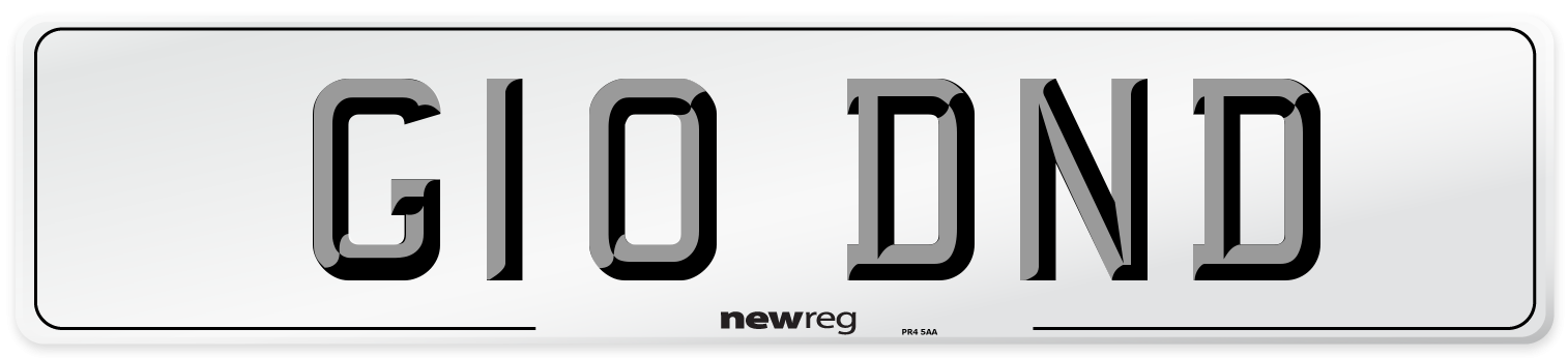G10 DND Number Plate from New Reg